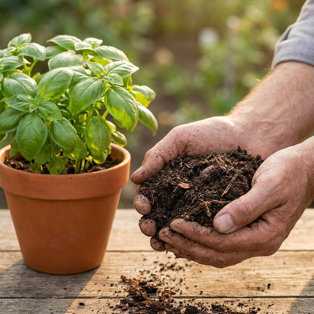 Compost in handen